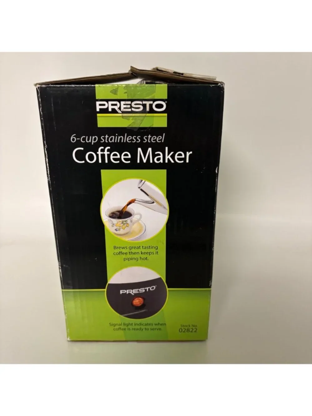 Presto 6 Cup Stainless Steel Coffee Maker 02822 Unused